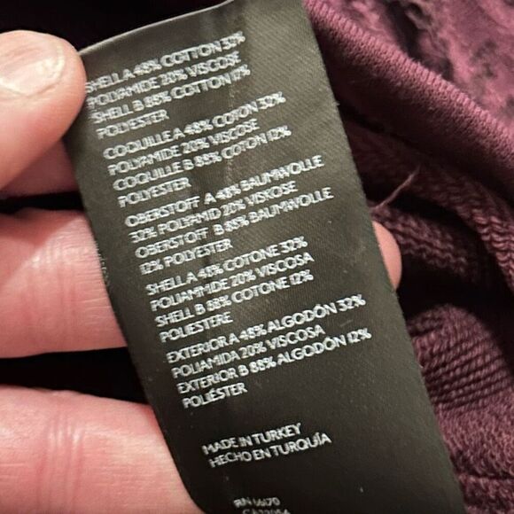 Maeve by Anthropologie Women’s Size Large Pullover Sweater Top Plum Maroon Lace - Picture 7 of 8